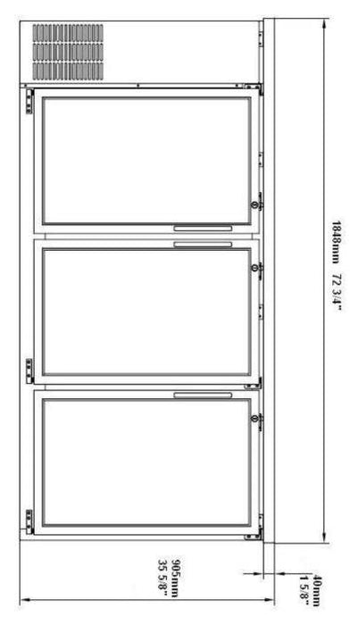 SABA SBB-24-72GSS 72" Three Glass Door Stainless Steel Back Bar Cooler - Top Restaurant Supplies