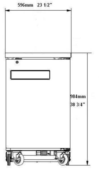 SABA SBB-27-23B 23" One Door Back Bar Cooler (Black) - Top Restaurant Supplies