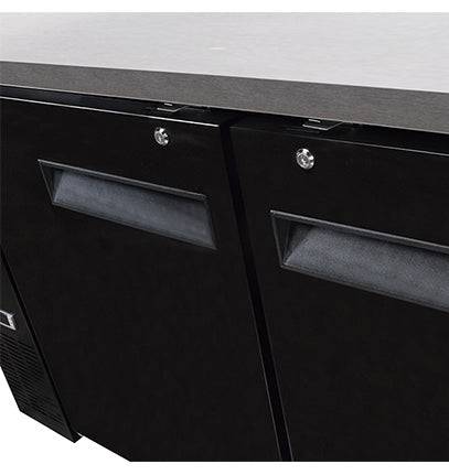 SABA SBB-27-58B 58" Two Door Back Bar Cooler (Black) - Top Restaurant Supplies