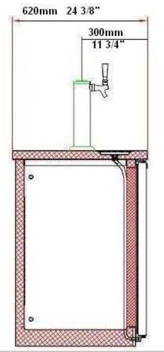 SABA SDD-24-60 60" Direct Draw Beer Dispenser with (2) Double Tap - Top Restaurant Supplies