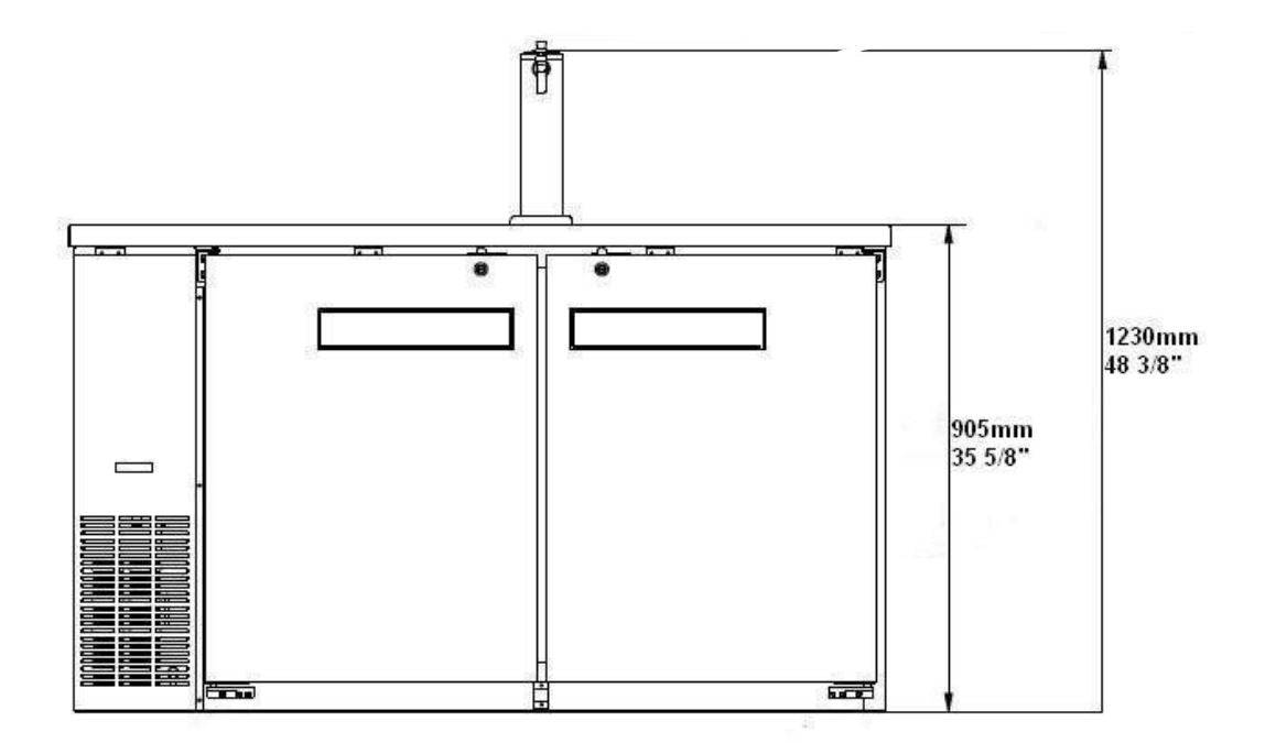 SABA SDD-27-58 58" Draft Beer Dispenser with (1) Double Tap - Top Restaurant Supplies