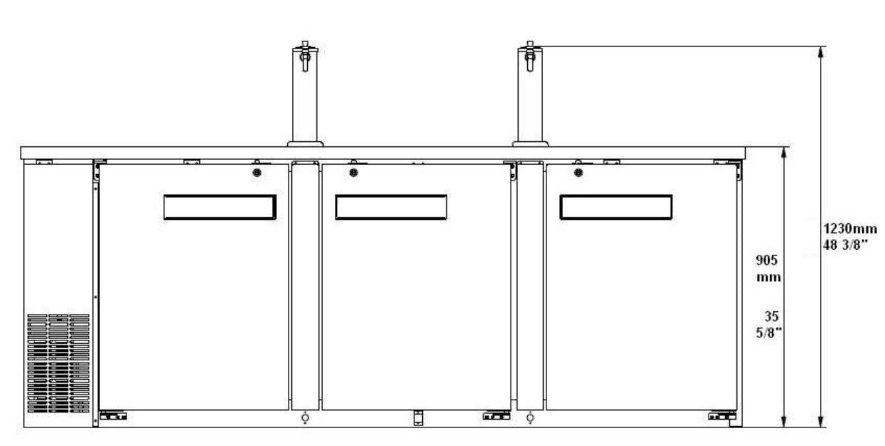 SABA SDD-27-90 90" Draft Beer Dispenser with (2) Double Tap - Top Restaurant Supplies