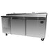 SABA SPP-67-9 67″ Two Door Refrigerated Pizza Prep Table with Pans Stainless Steel - Top Restaurant Supplies