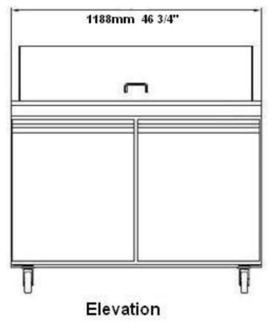 SABA SPS-48-18M 48" Two Door Mega Prep Table with Pans Stainless Steel - Top Restaurant Supplies