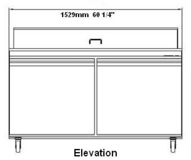 SABA SPS-60-16 60" Two Door Sandwich Prep Table with Pans Stainless Steel - Top Restaurant Supplies