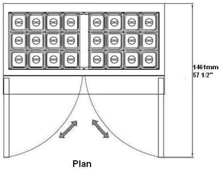 SABA SPS-60-24M 60" Two Door Mega Prep Table with Pans Stainless Steel - Top Restaurant Supplies