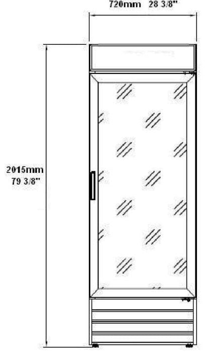 SABA SM-23R 28" One Glass Door Merchandiser Refrigerator, 23 Cu. Ft. - Top Restaurant Supplies