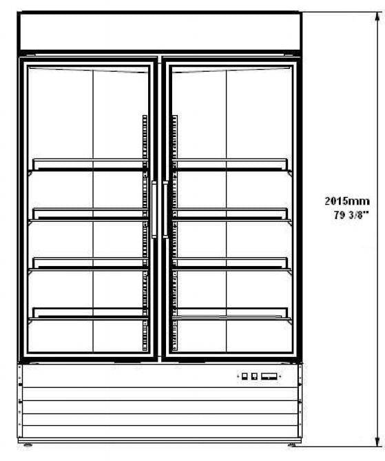 SABA SM-45R 53" Two Glass Door Merchandiser Refrigerator, 45 Cu. Ft. - Top Restaurant Supplies