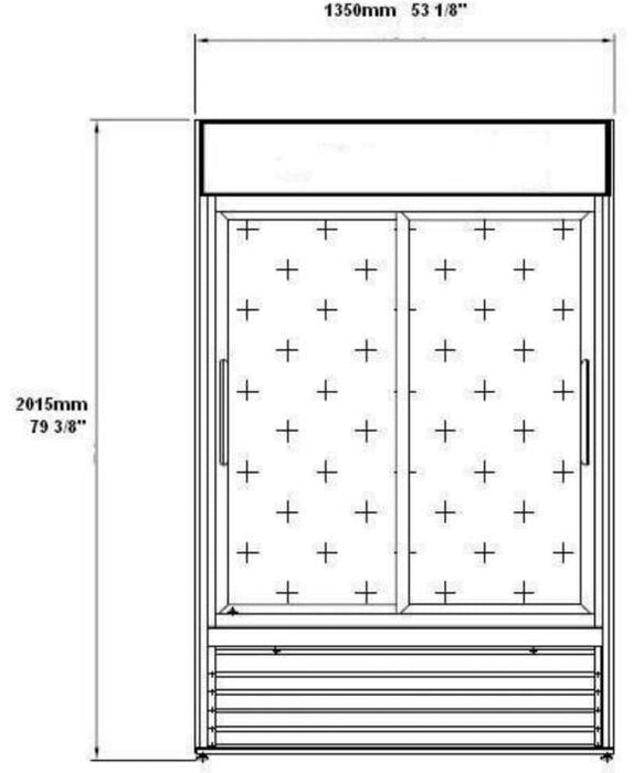 SABA SM-45RS 53" Two Sliding Glass Door Merchandiser Refrigerator, 45 Cu. Ft. - Top Restaurant Supplies