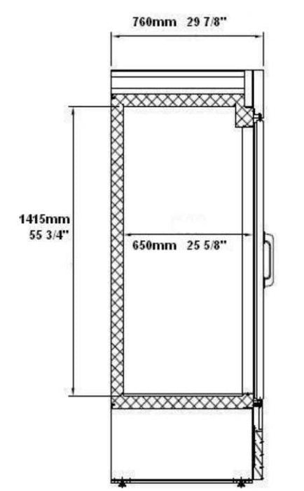 SABA SM-72R 78" Three Glass Door Merchandiser Refrigerator, 63 Cu. Ft. - Top Restaurant Supplies