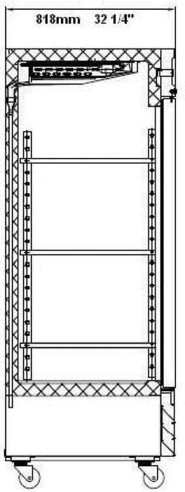 SABA S-47F 54" Two Door Reach-In Freezer Stainless Steel, 47 Cu. Ft. - Top Restaurant Supplies