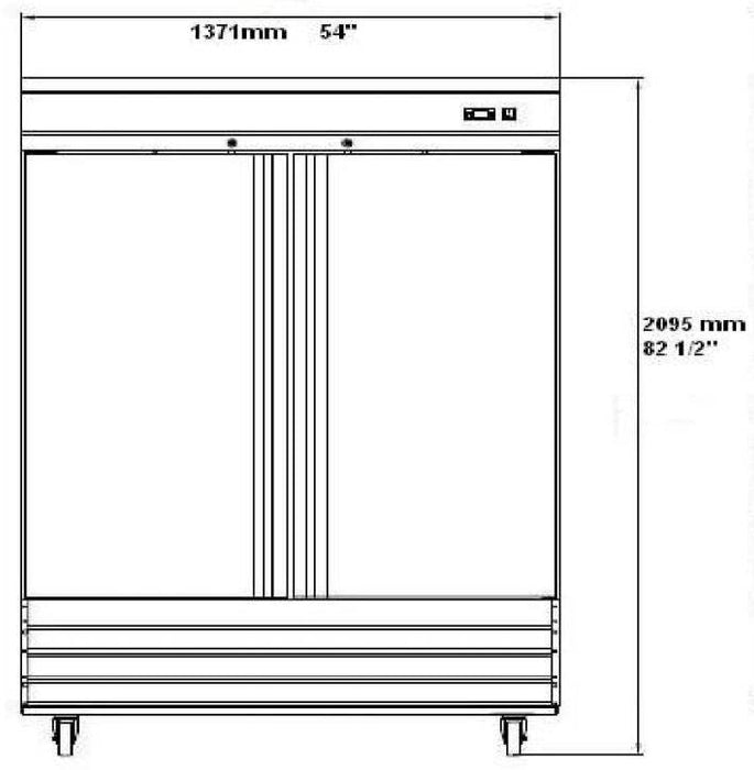 SABA S-47FG 54" Two Glass Door Reach-In Freezer Stainless Steel, 47 Cu. Ft. - Top Restaurant Supplies