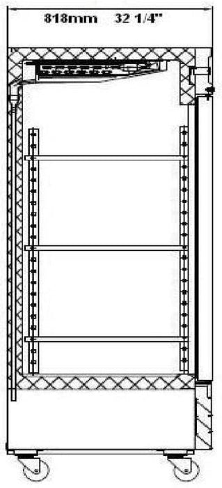 SABA S-47FG 54" Two Glass Door Reach-In Freezer Stainless Steel, 47 Cu. Ft. - Top Restaurant Supplies