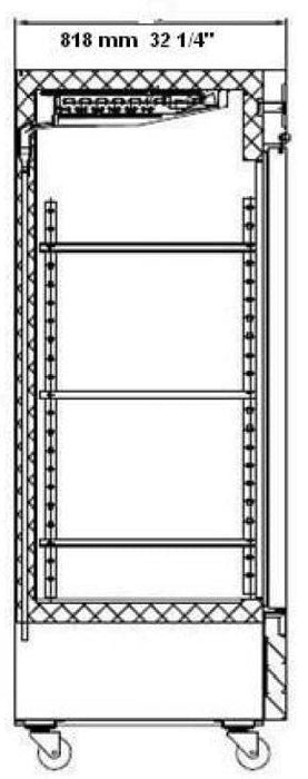 SABA S-72F 80 7/8" Three Door Reach-In Freezer Stainless Steel, 72 Cu. Ft. - Top Restaurant Supplies