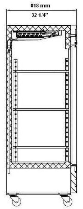 SABA S-23R 29" One Door Reach-In Refrigerator Stainless Steel, 23 Cu. Ft. - Top Restaurant Supplies