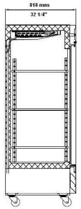 SABA S-23RG 29" One Glass Door Reach-In Refrigerator Stainless Steel, 23 Cu. Ft. - Top Restaurant Supplies