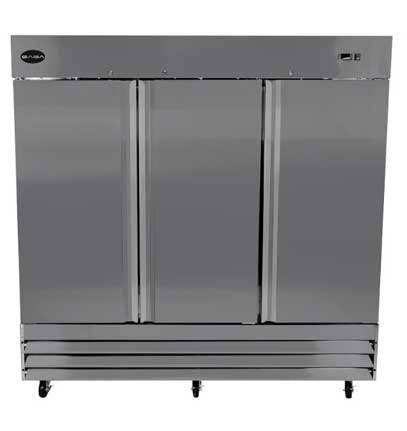 SABA S-72R 80 7/8" Three Door Reach-In Refrigerator Stainless Steel, 72 Cu. Ft. - Top Restaurant Supplies