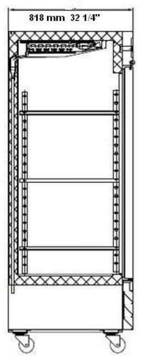 SABA S-72R 80 7/8" Three Door Reach-In Refrigerator Stainless Steel, 72 Cu. Ft. - Top Restaurant Supplies