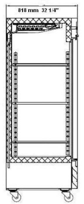 SABA S-72RG 80 7/8" Three Glass Door Reach-In Refrigerator Stainless Steel, 72 Cu. Ft. - Top Restaurant Supplies