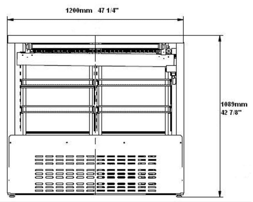 SABA SCGG-47 47" Curved Glass Deli Case, 18 Cu. Ft. - Top Restaurant Supplies