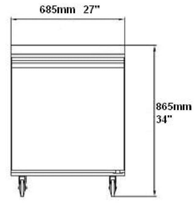 SABA SUC-27F 27″ One Door Undercounter Freezer Stainless Steel, 6.3 Cu. Ft. - Top Restaurant Supplies