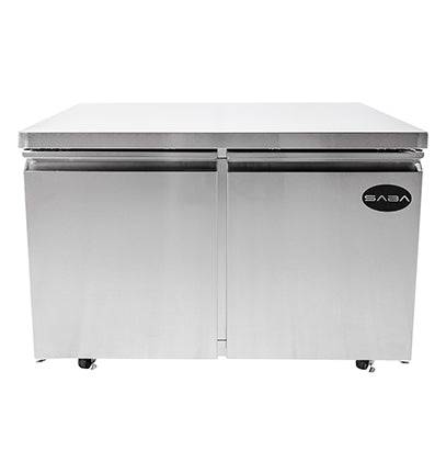 SABA SUC-48F 47 1/4" Two Door Undercounter Freezer Stainless Steel, 12 Cu. Ft. - Top Restaurant Supplies