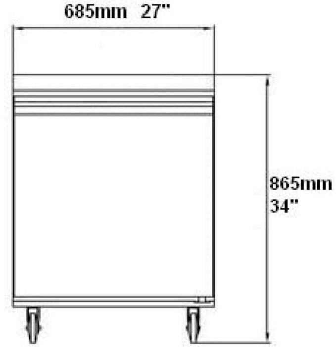 SABA SUC-27R 27″ One Door Undercounter Refrigerator Stainless Steel, 6.3 Cu. Ft. - Top Restaurant Supplies