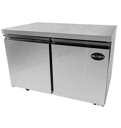 SABA SUC-48R 47 1/4″ Two Door Undercounter Refrigerator Stainless Steel, 12 Cu. Ft. - Top Restaurant Supplies