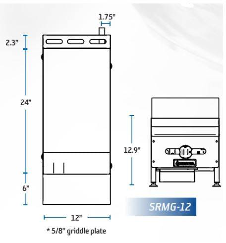 Sierra SRMG-12 Manual Griddle - Top Restaurant Supplies