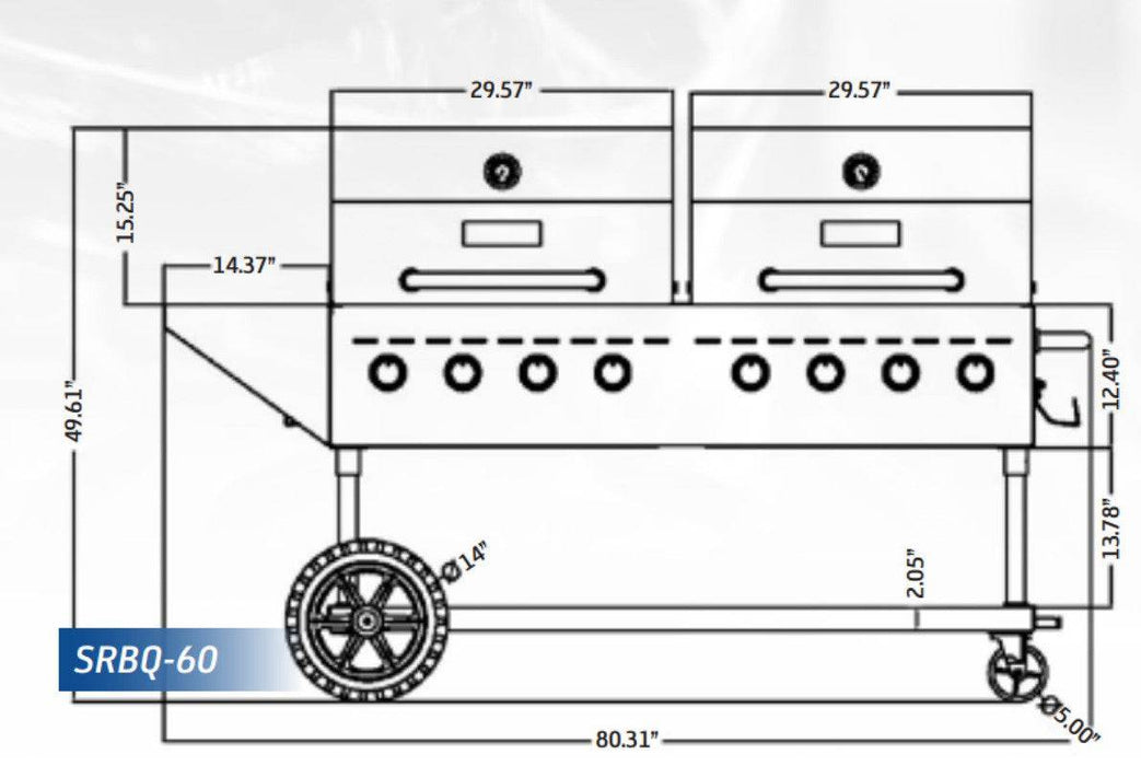 Sierra SRBQ-60 Full Stainless Steel Outdoor Gas Grills - Top Restaurant Supplies