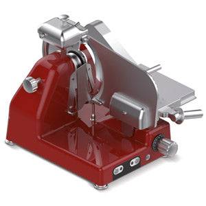 Sirman 1535R2208SNA Mantegna 350 BS Top Rossa 14" Blade Straight Feed Slicer for Cured Meat, Red Finish - Top Restaurant Supplies