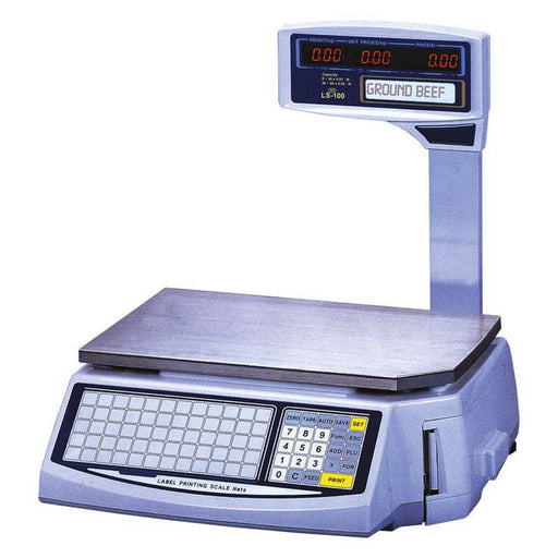 Skyfood LS-100-N, 60 lb Networking and Price Computing and Printing Scale, Pole Display, Easy Weigh - Top Restaurant Supplies