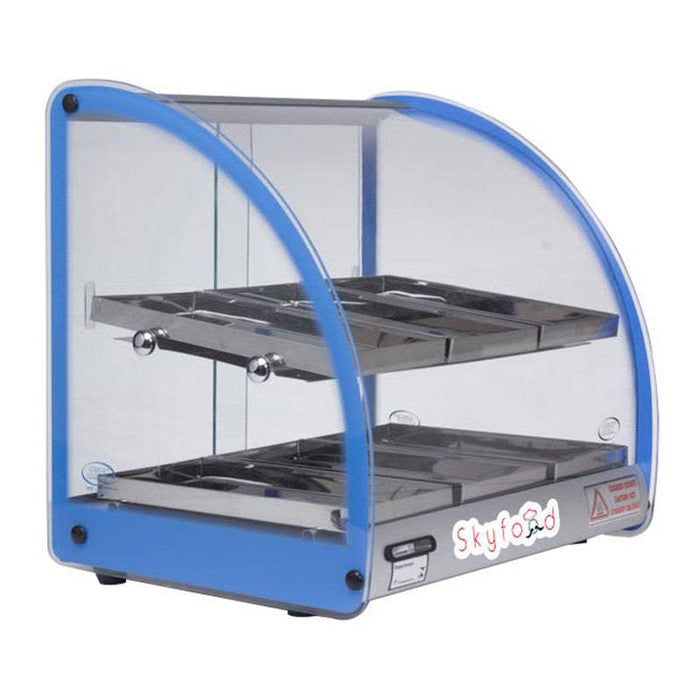 Skyfood FWD2-18B 18" Food Warmer Display Case, Double Shelf, Blue, UL - Top Restaurant Supplies