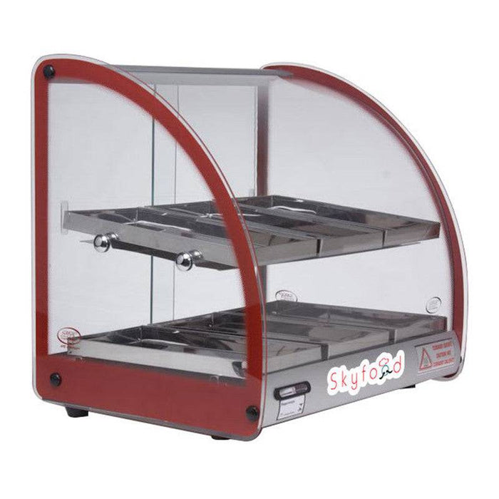 Skyfood FWD2-18R 18" Food Warmer Display Case, Double Shelf, Red, UL - Top Restaurant Supplies