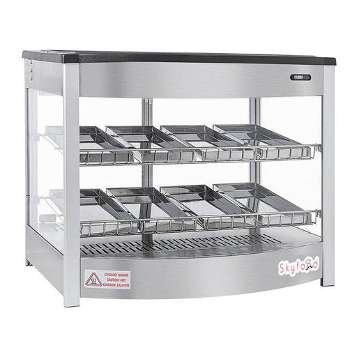 Skyfood FWD2S8P Food Warmer Display Case, Double Shelf 8 Pans, Steam Line - Top Restaurant Supplies