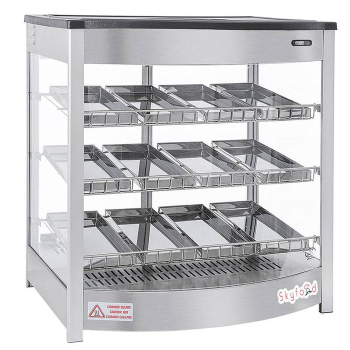 Skyfood FWD3S12P Food Warmer Display Case, Triple Shelf 12 Pans, Steam Line - Top Restaurant Supplies