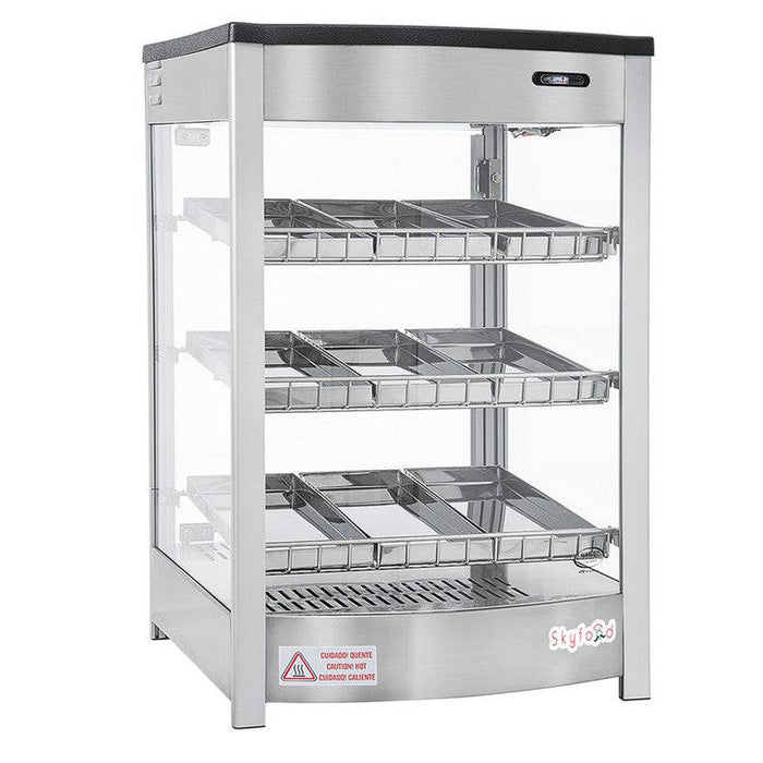 Skyfood FWD3S9P Food Warmer Display Case, Triple Shelf 9 Pans, Steam Line - Top Restaurant Supplies