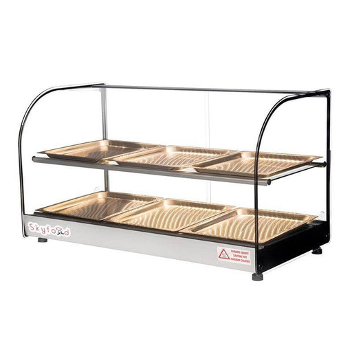 Skyfood FWDC2-33-6P 33" Food Warmer Display Case, Double Shelf 6 Pans, UL - Top Restaurant Supplies