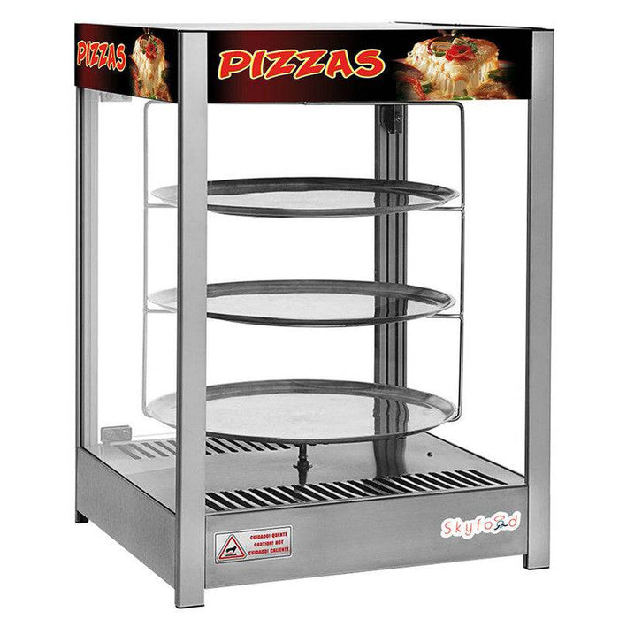 Skyfood PD3TS18 Pizza Display Case, Triple Tray 18", Steam Line - Top Restaurant Supplies