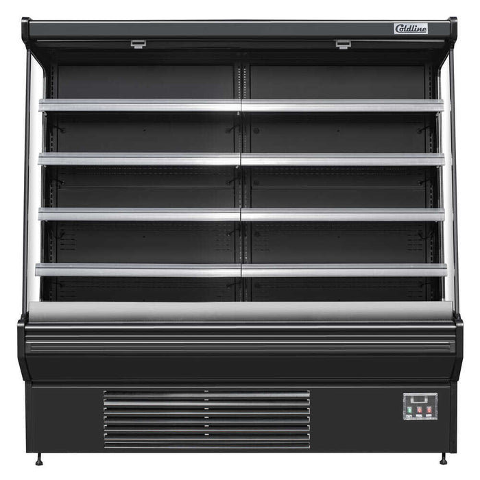 Coldline SOC-76-220-B Open Air Refrigerated Display Merchandiser, 220V, Black, 27.6" Deep, 76" Length