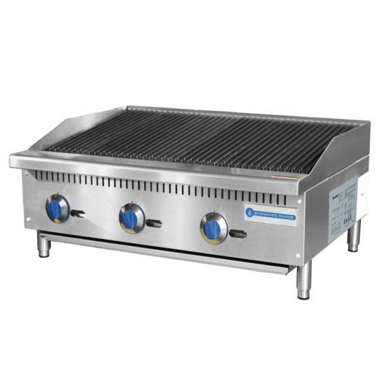 Standard Range SR-CB36-M 36" Gas Countertop Radiant Charbroiler, 105,000 BTU - Top Restaurant Supplies