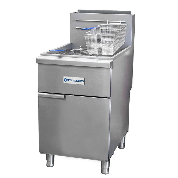 Standard Range SR-F5-LP Liquid Propane Stainless Steel 75-80 lb. Floor Fryer, 150,000 BTU - Top Restaurant Supplies