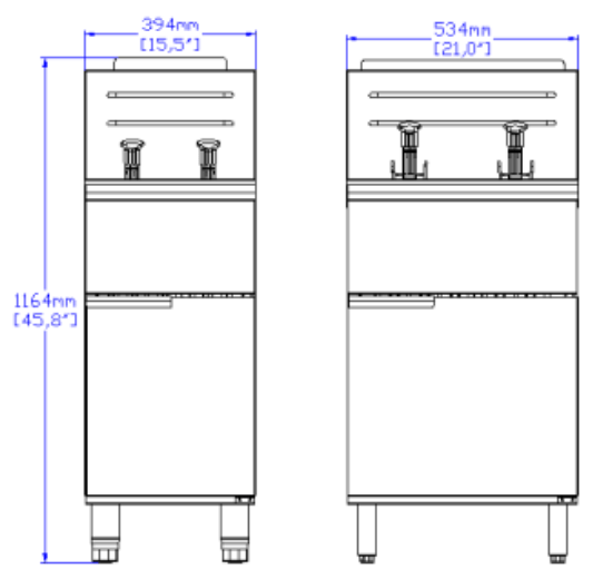 Standard Range SR-F5-LP Liquid Propane Stainless Steel 75-80 lb. Floor Fryer, 150,000 BTU - Top Restaurant Supplies