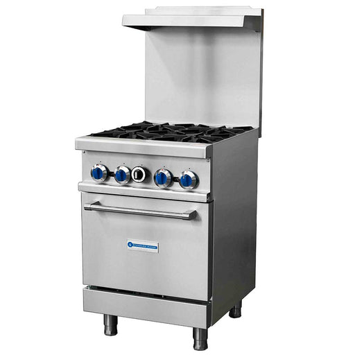 Standard Range SR-R24-NG 24" Natural Gas Commercial Range with 4 Burner, 1 Oven, 153,000 BTU - Top Restaurant Supplies