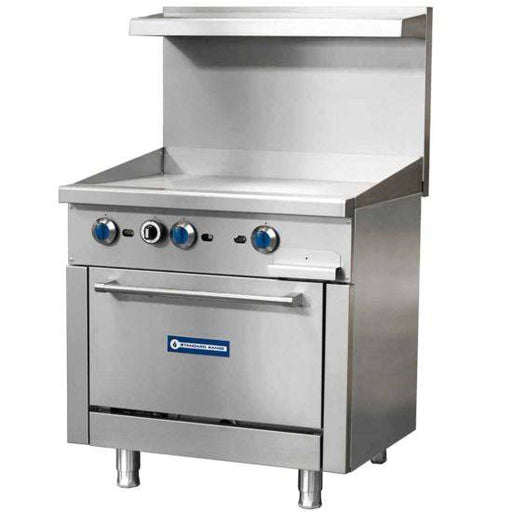 Standard Range SR-R36-36MG-NG 36" Natural Gas Commercial Range with 36" Griddle Top, 1 Oven, 123,000 BTU - Top Restaurant Supplies