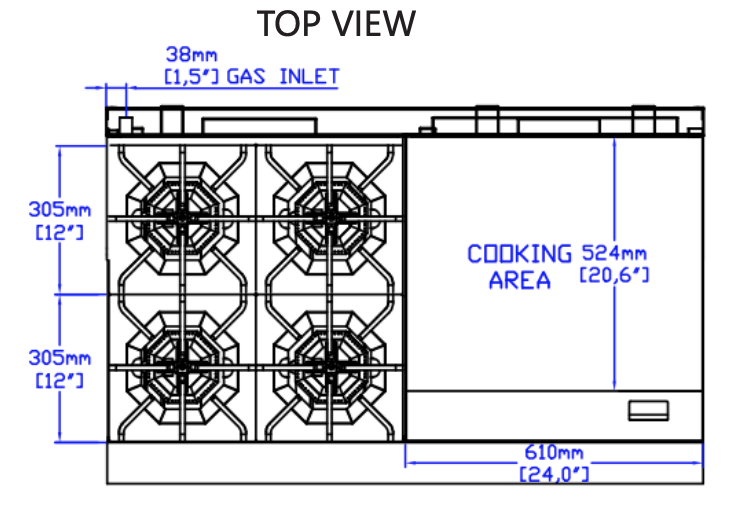 Standard Range SR-R48-24MG-NG 48" Natural Gas Commercial Range with 4 Burner, 24" Griddle, 2 Oven, 246,000 BTU - Top Restaurant Supplies