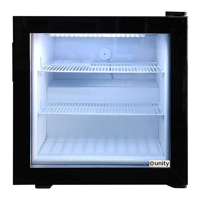 Unity U-CF2 24" Black Glass Swing Door Countertop Display Freezer, 2 cu ft - TOP RESTAURANT SUPPLIES