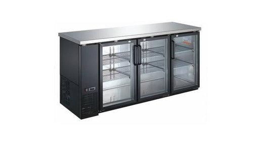 Universal Coolers BBCI-7224G 72.2" Three Door Back Bar Refrigerator with 6 Shelves - Top Restaurant Supplies