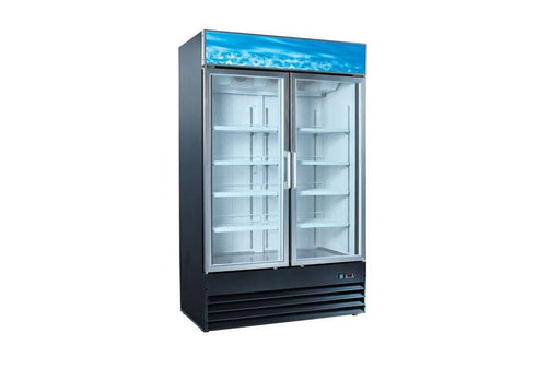 Universal Coolers EGDMF-50B 50" Two Glass Door Reach-In Freezer with 8 Shelves - Top Restaurant Supplies