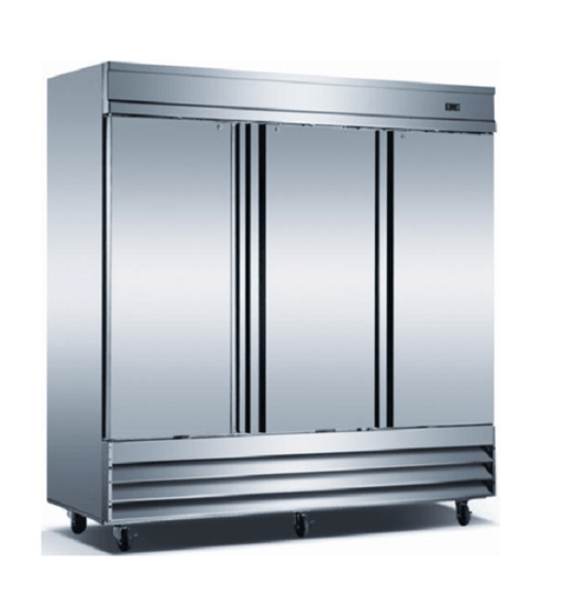 Universal Coolers RICI-81 81" Three Door Reach-In Refrigerator, Stainless Steel - Top Restaurant Supplies